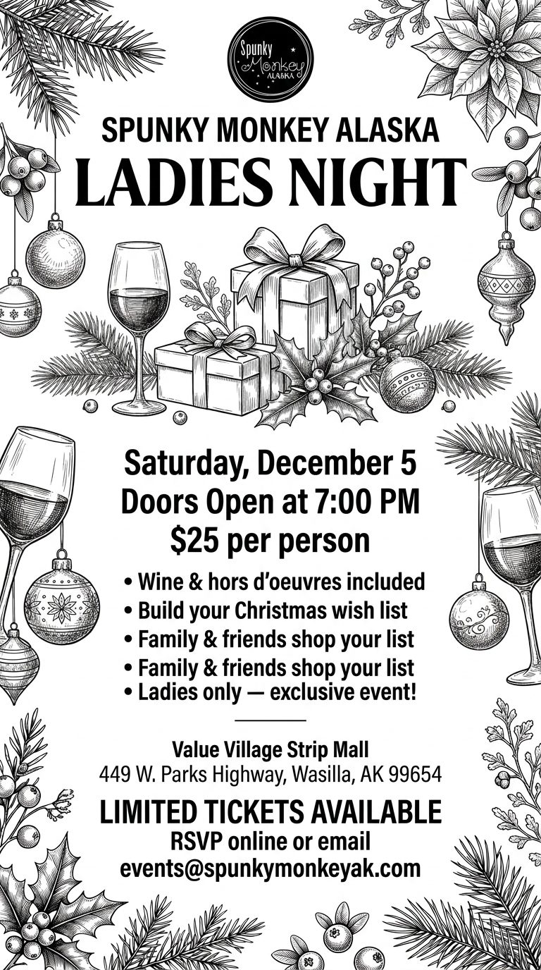 Ladies Night at Spunky Monkey flyer