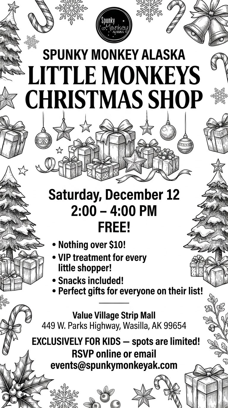 Little Monkeys Christmas Shop flyer